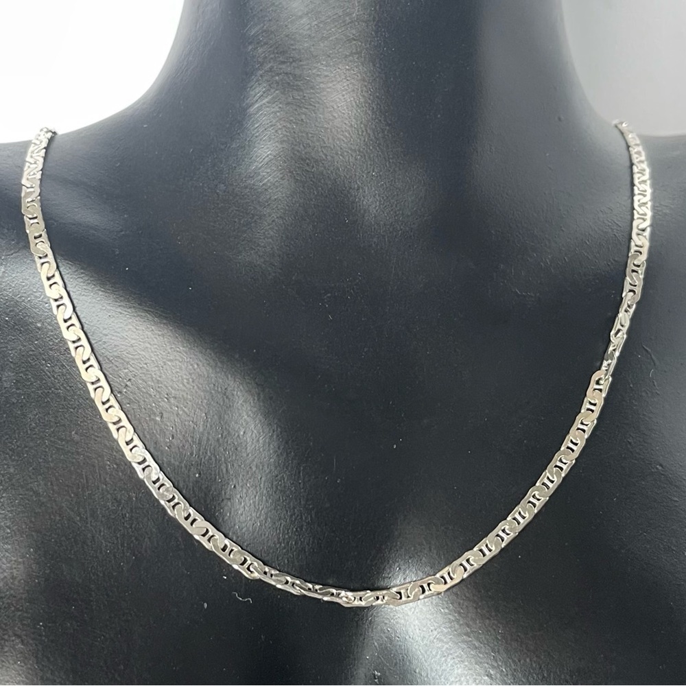 Unisex Heavy figaro sterling silver Italian chain